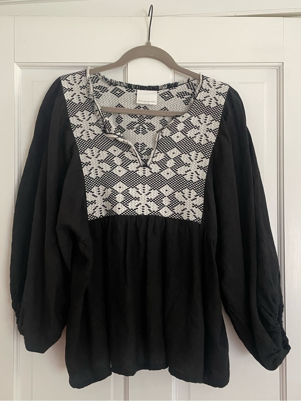 Nina Leuca Embroidered Peasant Tunic